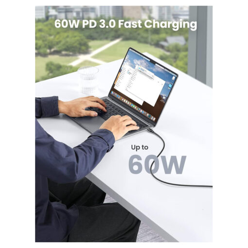 UGREEN 3m 60W USB-C 2.0 Male to Male Cable - Fast Charging and Data Transfer - Image 2
