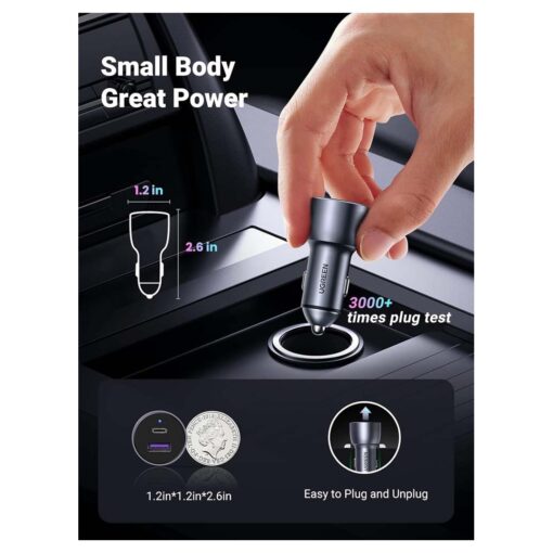UGREEN 52.5W USB C Car Charger - PD 30W & QC 18W - Image 4