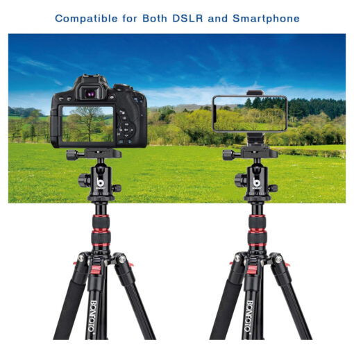 Bonfoto Lightweight Aluminum Tripod with Portable Design [Open Box] - Image 4