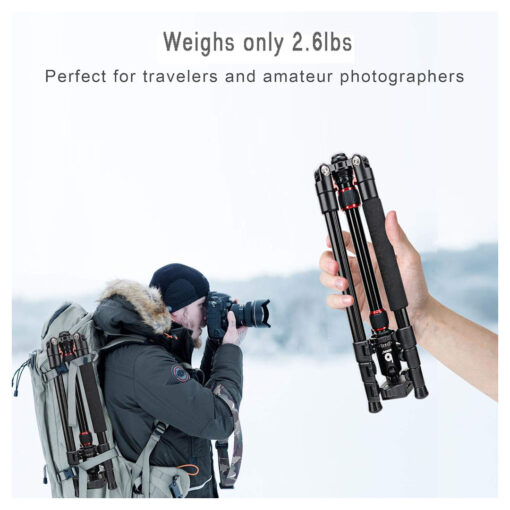 Bonfoto Lightweight Aluminum Tripod with Portable Design [Open Box] - Image 5