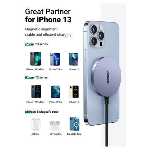 UGREEN 15W Magnetic Wireless Qi Charger - Image 3