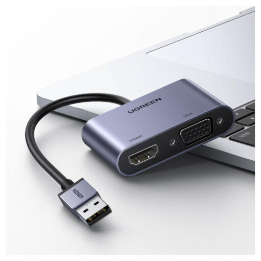 UGREEN USB 3.0 HDMI + VGA Converter (CM449) - Dual Display Connectivity with USB 3.0 - Image 2
