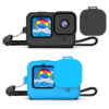 Silicone Case for GoPro Hero 12/11/10/9 with Lanyard (blue -8 , black 2 )