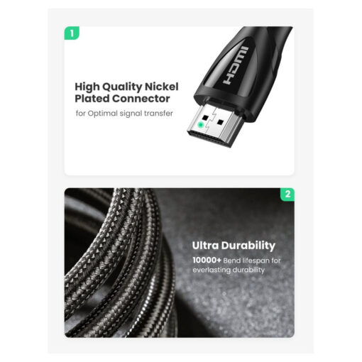 UGREEN HD140 8K Ultra HD HDMI 2.1 Cable - 3M - High - Quality 8K Ultra HD HDMI 2.1 Cable for Superior Audio and Video Transmission - Image 5