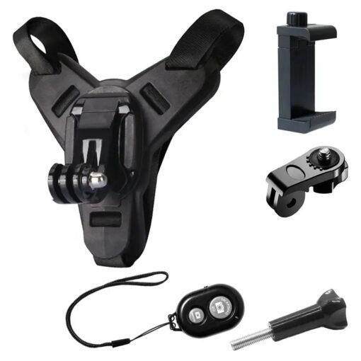Helmet Motorcycle Accessory Kit 5-in-1 for GoPro & Mobile - Ultimate Mount Set