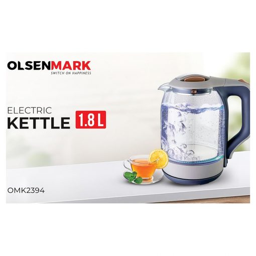 Olsenmark OMK2394 Glass Kettle with Illumination – 1.8L Capacity, Rapid Boiling, Automatic Shut-Off - Image 4