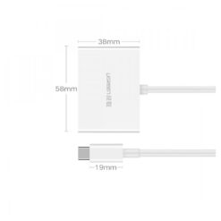 UGREEN Type C to HDMI+VGA Converter-White (MM123) – Dual Display Connectivity in White