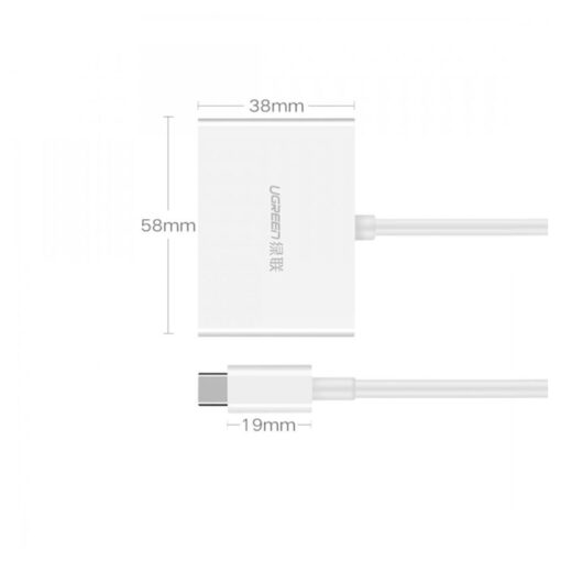 UGREEN Type C to HDMI+VGA Converter-White (MM123) - Dual Display Connectivity in White - Image 2