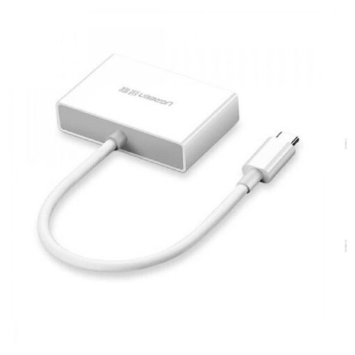UGREEN Type C to HDMI+VGA Converter-White (MM123) - Dual Display Connectivity in White - Image 3