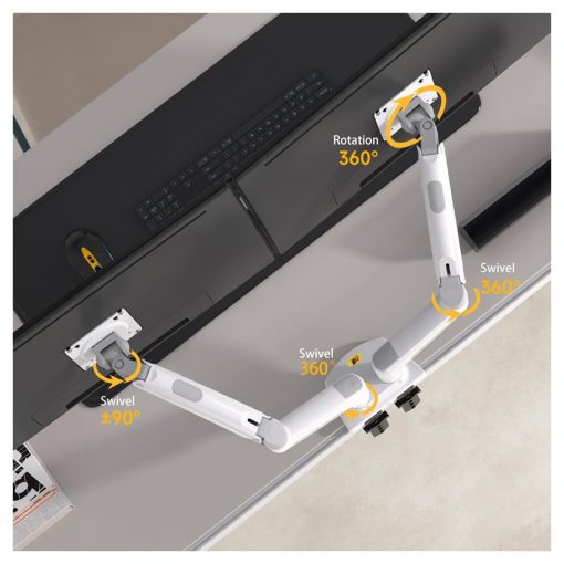 NB North Bayou F160 Dual Monitor Arm – For 17 to 27 Inch Monitors - Image 3