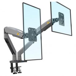 NB North Bayou F195A Dual Monitor Desk Mount Stand – Full Motion Swivel Computer Monitor Arm for 2 Screens up to 32″