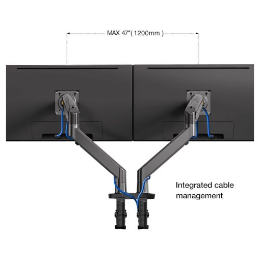 NB North Bayou F195A Dual Monitor Desk Mount Stand – Full Motion Swivel Computer Monitor Arm for 2 Screens up to 32" - Image 4