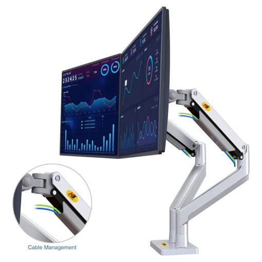 NB North Bayou G32 Dual Monitor Arm – Ultra-Wide Full Motion Swivel Mount with Gas Spring for 22" to 32" Monitors - Image 6