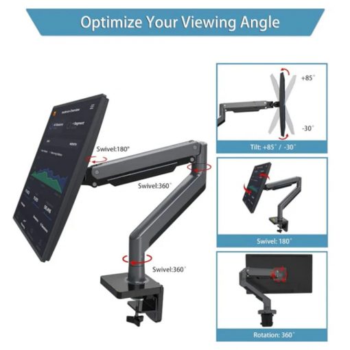 NB North Bayou G45 Monitor Arm – Full Motion Gas Spring for 22 to 40 Inch Monitors - Image 3