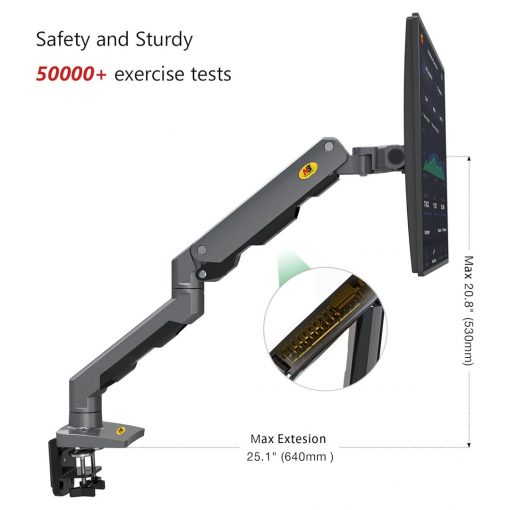 NB North Bayou G60 Heavy Duty Monitor Arm Desk Mount – For 27 to 45 Inch Monitors - Image 3