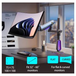 NB ERGONOMIC G80 Gaming Monitor Arm – Heavy Duty Mount for 32 to 60 Inch Monitors