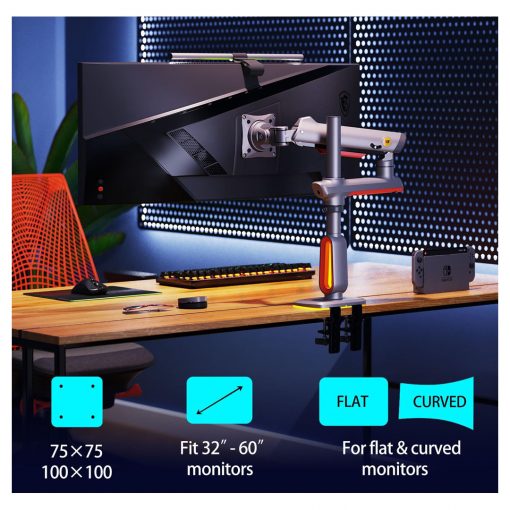 NB ERGONOMIC L70 Gaming Monitor Arm for 32 to 60 Inch Screens – Heavy Duty Mount - Image 3