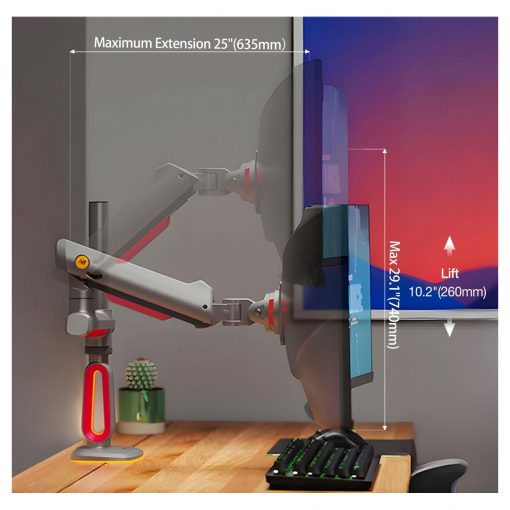 NB ERGONOMIC L70 Gaming Monitor Arm for 32 to 60 Inch Screens – Heavy Duty Mount - Image 4