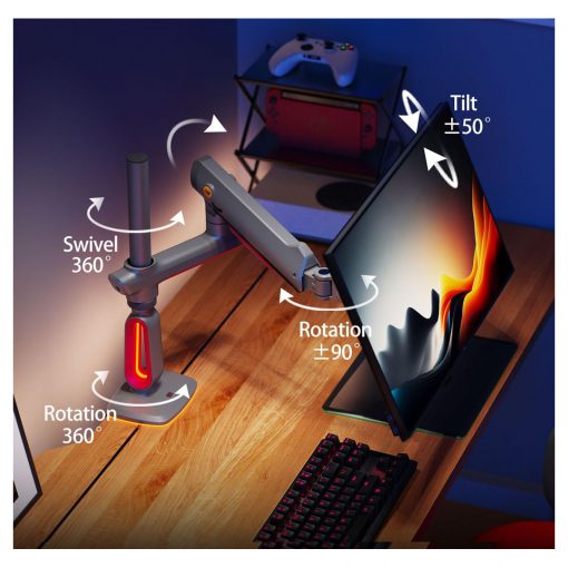 NB ERGONOMIC L70 Gaming Monitor Arm for 32 to 60 Inch Screens – Heavy Duty Mount - Image 5