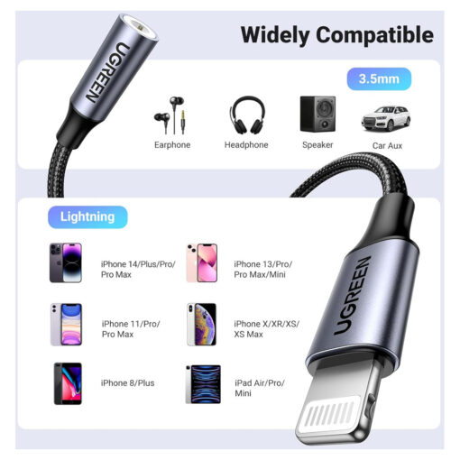 UGREEN Lightning to 3.5mm Adapter Cable for iPhone - Image 2