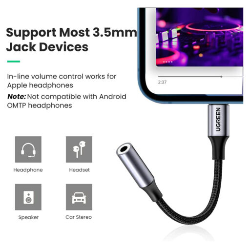 UGREEN Lightning to 3.5mm Adapter Cable for iPhone - Image 5