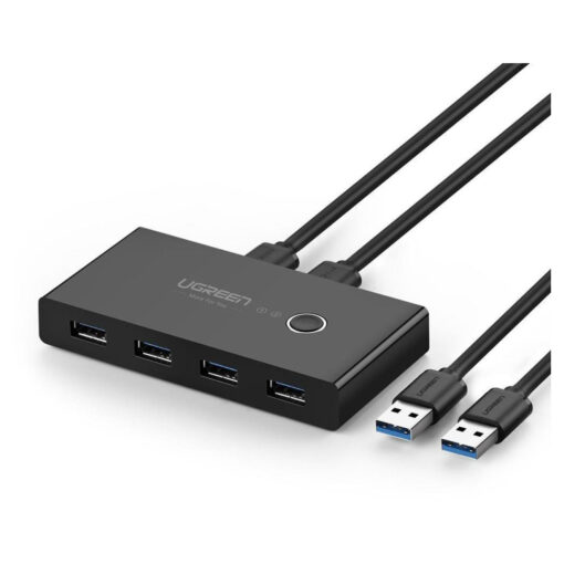 UGREEN US216 2 In 4 Out USB 3.0 Sharing Switch Box: Shares one USB device with up to four computers or laptops.