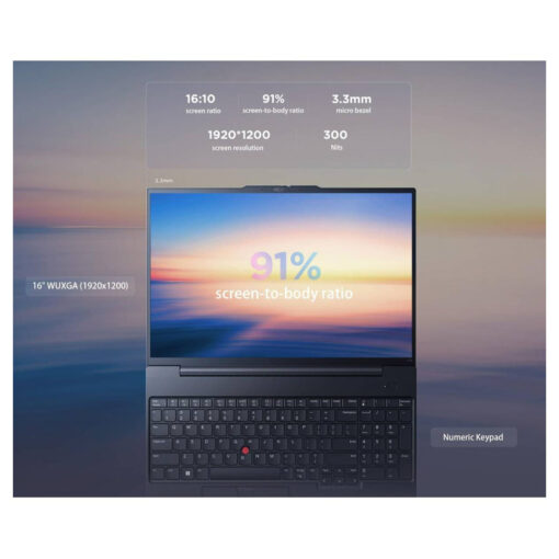 Laptop Lenovo ThinkPad E16 Gen 3 | Intel Core Ultra 7 255H 16 Core, Up to 5.1GHz Intel Arc 140T GPU 16GB DDR5 5600 16 WUXGA With Casual Toploader 2 Years Warranty - Image 7
