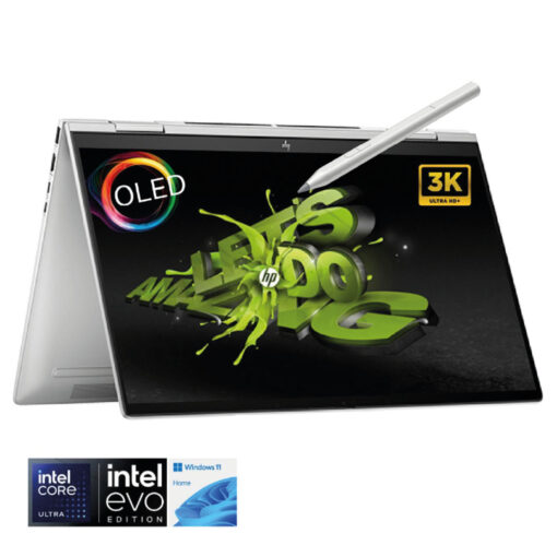 HP Envy x360 2-in-1 Laptop 14-fc0043ne Intel Core Ultra 7 155U Intel Evo 14 Touch-Screen, 3K OLED 120 Hz Windows 11 Home with Tilt Natural Silver Pen - Meteor silver
