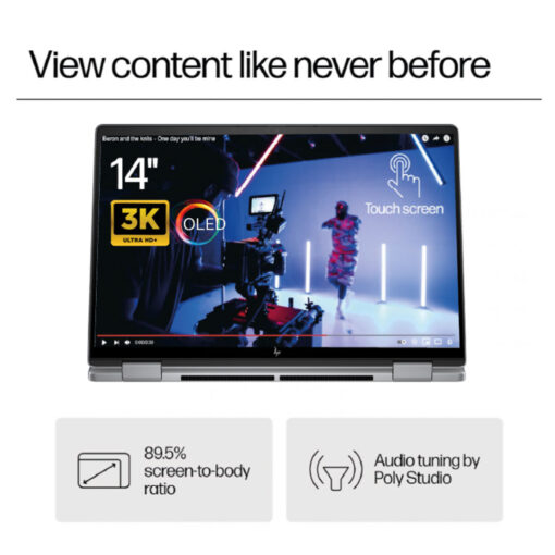 HP Envy x360 2-in-1 Laptop 14-fc0043ne Intel Core Ultra 7 155U Intel Evo 14 Touch-Screen, 3K OLED 120 Hz Windows 11 Home with Tilt Natural Silver Pen - Meteor silver - Image 2