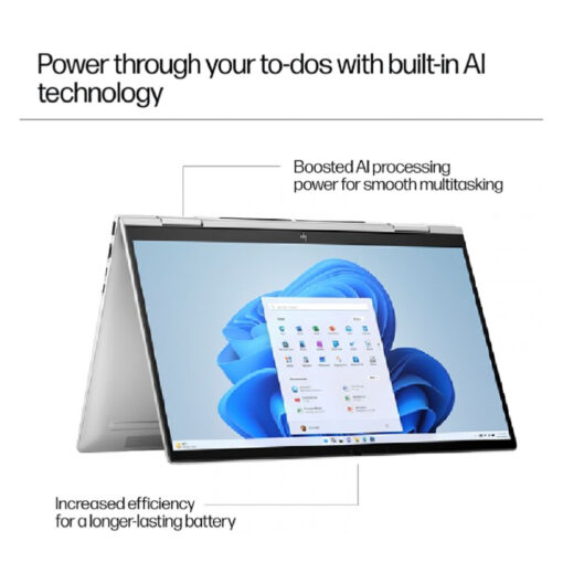 HP Envy x360 2-in-1 Laptop 14-fc0043ne Intel Core Ultra 7 155U Intel Evo 14 Touch-Screen, 3K OLED 120 Hz Windows 11 Home with Tilt Natural Silver Pen - Meteor silver - Image 6