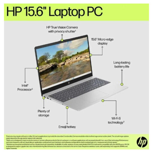 HP Laptop 15-fd1017ne Intel Core Ultra 5 125H High-Preform. Processor Up to 4.5 GHz,16 GB DDR5, 15.6 FHD IPS Micro Edge - Natural Silver - Image 7