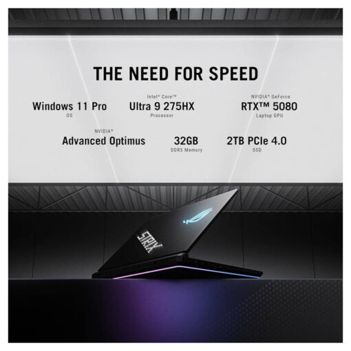 Laptop ROG Strix SCAR 16 Intel Core Ultra 9 275HX Processor Up to 5.4 GHz, NVIDIA GeForce RTX 5080 Laptop GPU 16GB GDDR7 16-inch 2.5K 240Hz IPS ROG Nebula Display - Image 6