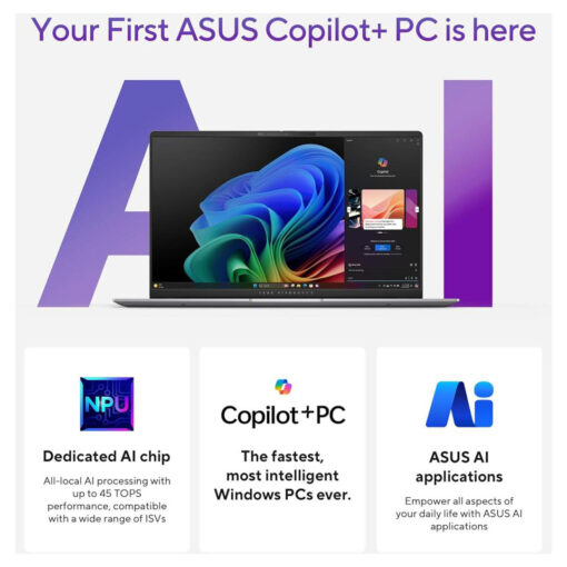 Laptop ASUS Vivobook S 15 OLED | Snapdragon X Elite X1E 78 100 Processor, Qualcomm AI Engine 32GB DDR5X , 15.6 inch 3K OLED 120Hz Very Long Rang Battery - Image 2