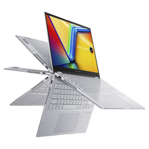 Laptop ASUS Vivobook S 14 Flip, Intel Core i7-13700H Processor, 16GB DDR4, 512GB M.2, 14.0 WUXGA Touch Stylus, | 13th Generation - Cool Silver - Image 2