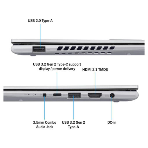 Laptop ASUS Vivobook S 14 Flip, Intel Core i7-13700H Processor, 16GB DDR4, 512GB M.2, 14.0 WUXGA Touch Stylus, | 13th Generation - Cool Silver - Image 5
