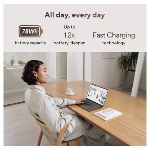 Laptop ASUS Zenbook S 16 AMD Ryzen AI 9 HX 370 Processor AMD Ryzen AI Up to 80 TOPS 16 OLED 3K Touch with Pen - Scandinavian White - Image 5