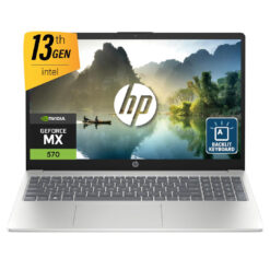 HP Laptop 15-fd0371nia 13th Gen Intel Core i7-1355U 10-Cores, 512GB, 16 GB DDR4 (Customized), 15.6 FHD IPS Micro Edge – Natural Silver