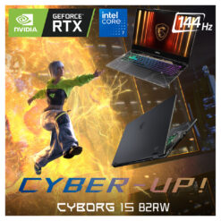 Laptop MSI Cyborg 15 B2RWFKG Intel Core 7 240H RTX 5060 8GB DDR7, 16 GB DDR5, 1 TB M.2 SSD, 15.6″ 144Hz IPS FHD – Translucent Black
