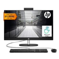 HP AIO All-in-One Desktop PC 24-cr0023ne Intel Core i7-1355U 16 GB DDR4 512GB SSD 24-inch FHD Display IPS micro-edge Touch Screen Jet black 13th Generation