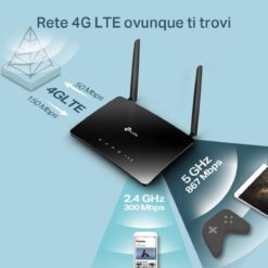 Alternative view of TP-Link Archer MR402 Router 4G LTE 150Mbps WiFi AC1200 4G Modem Box 4G 2 SMA for External Antenna 4 RJ45 Ports Removable Antennas Unlocked Compatible with All Operators