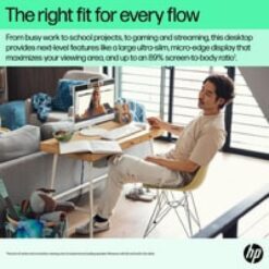Alternative view of HP All-in-One AIO 24-cr1003ne PC Intel Core Ultra 7 155U 12 Cores Up to 48GHz 16 GB DDR5 24 FHD Touchscreen IPS 99 sRGB Display - White