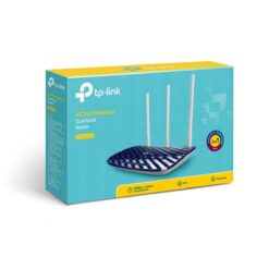 Alternative view of TP-Link AC750 Dual Band Wireless Cable Router 4 10 100 LAN 10 100 WAN Ports Support Guest Network and Parental Control 750Mbps Speed Wi-Fi 3 Antennas Archer C20 Blue 24 GHz