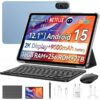 Blackview 12 inch MEGA 2 Tablet Best Android 15 Large Tablets with FHD 2K Display 816GB RAM 256GB ROM 4G SIM 5G WiFi 9000mAh Pen Case Octa-core Unisoc T615 Widevine L1 Google GMS - Celestial Grey