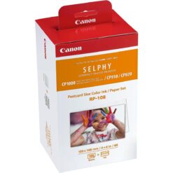 Canon RP-108 Colour Ink 100 x 148 mm Paper Set 108 Sheets Compatible with SELPHY CP820 CP910 CP1000 CP1200 CP1300 CP1500