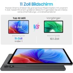 Alternative view of Tablet Blackview Tab 90 4G LTE 8GB16GB Ram 128GB Internal Storage 1092-inch 800x1280 HD IPS 8200mAh Widevine Android 14 with BT Keyboard - Frost Blue