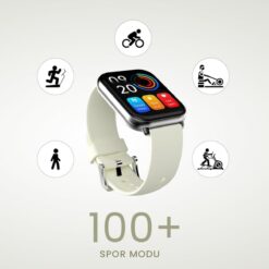 Alternative view of HiFuture ZONE 2 Smartwatch 196 inch Display Bluetooth Call IP68 Waterproof 24 7 True heart rate Blood oxygen sensor Up to 7 days daily use 100 Sports Mode - Silver Grey
