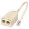 RJ11 6P2C Male to 2 Female ADSL Splitter Filter