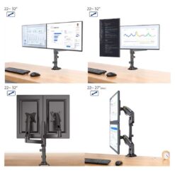 Alternative view of NB North Bayou GF35 Dual Arm Gas-Spring Monitor Desk Mount for 17-27 Inch Screens