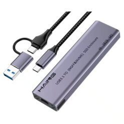 Alternative view of HAING Aluminum NVMe M2 SSD Enclosure USB 31 Type-C 10Gbps HI-2819-M2