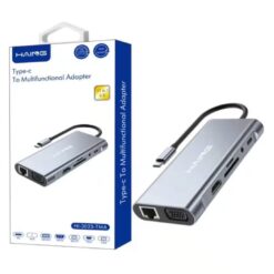 Alternative view of HAING 11-in-1 USB-C Multiport Adapter with HDMI LAN PD HI-3023-TMA